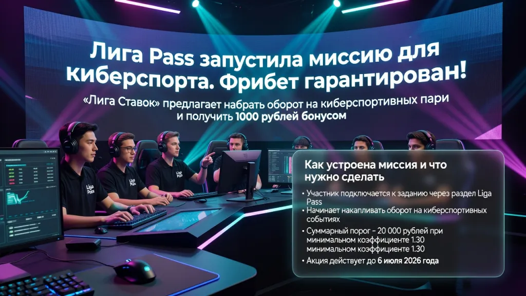 Liga Pass запустила миссию для киберспорта. Фрибет гарантирован!
